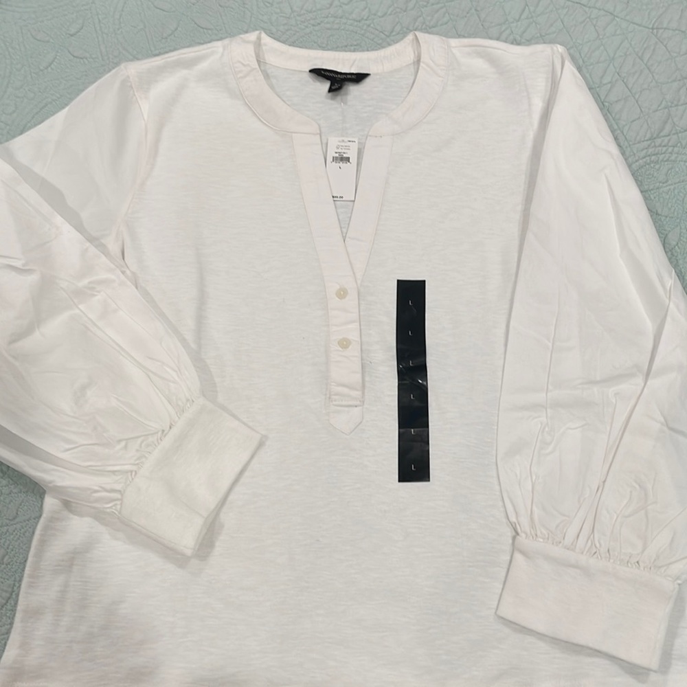 Banana Republic while bell sleeves top